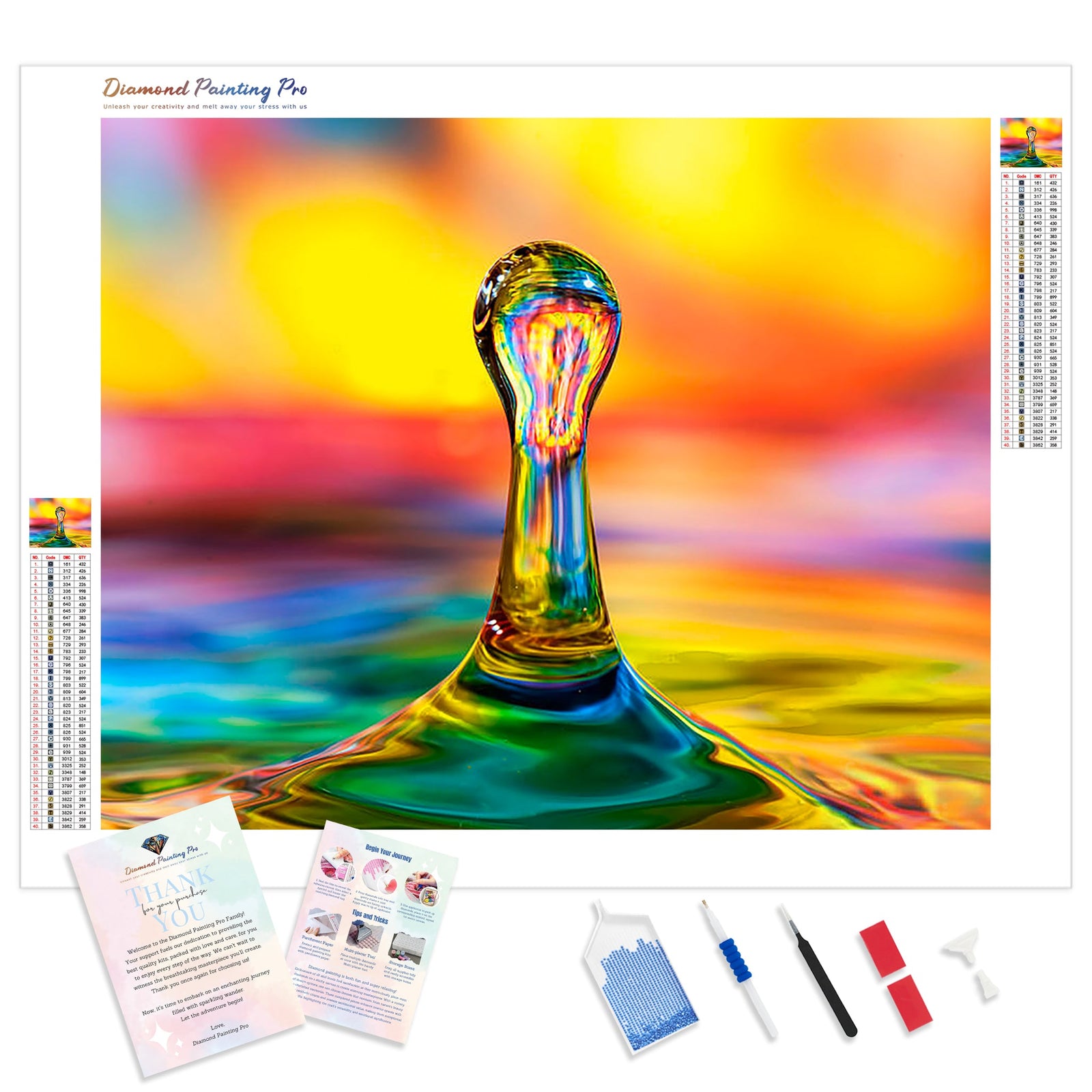 Tie Dye Water Drop | Diamond Painting Kit - Full Drill - Square or Round Diamonds with AB Drills Option