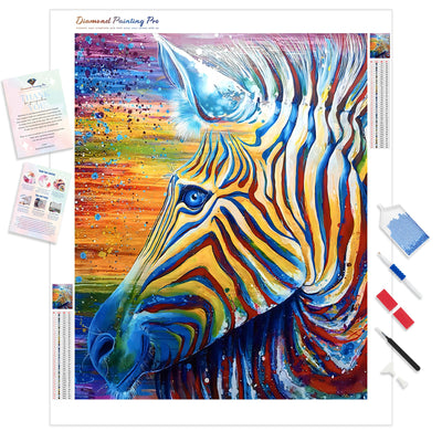 Zebra Abstract | Diamond Painting Kit - Full Drill - Square or Round Diamonds with AB Drills Option