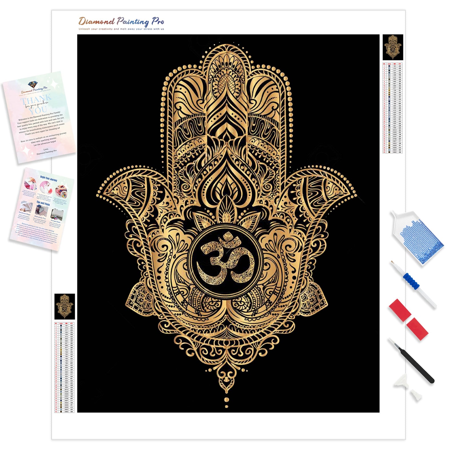 Hand of Fatima | Diamond Painting Kit - Full Drill - Square or Round Diamonds with AB Drills Option