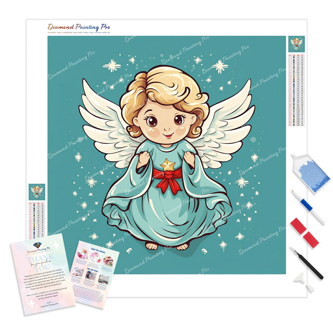 Angelic Christmas Blessings | Diamond Painting Kit - Full Drill - Square or Round Diamonds with AB Drills Option