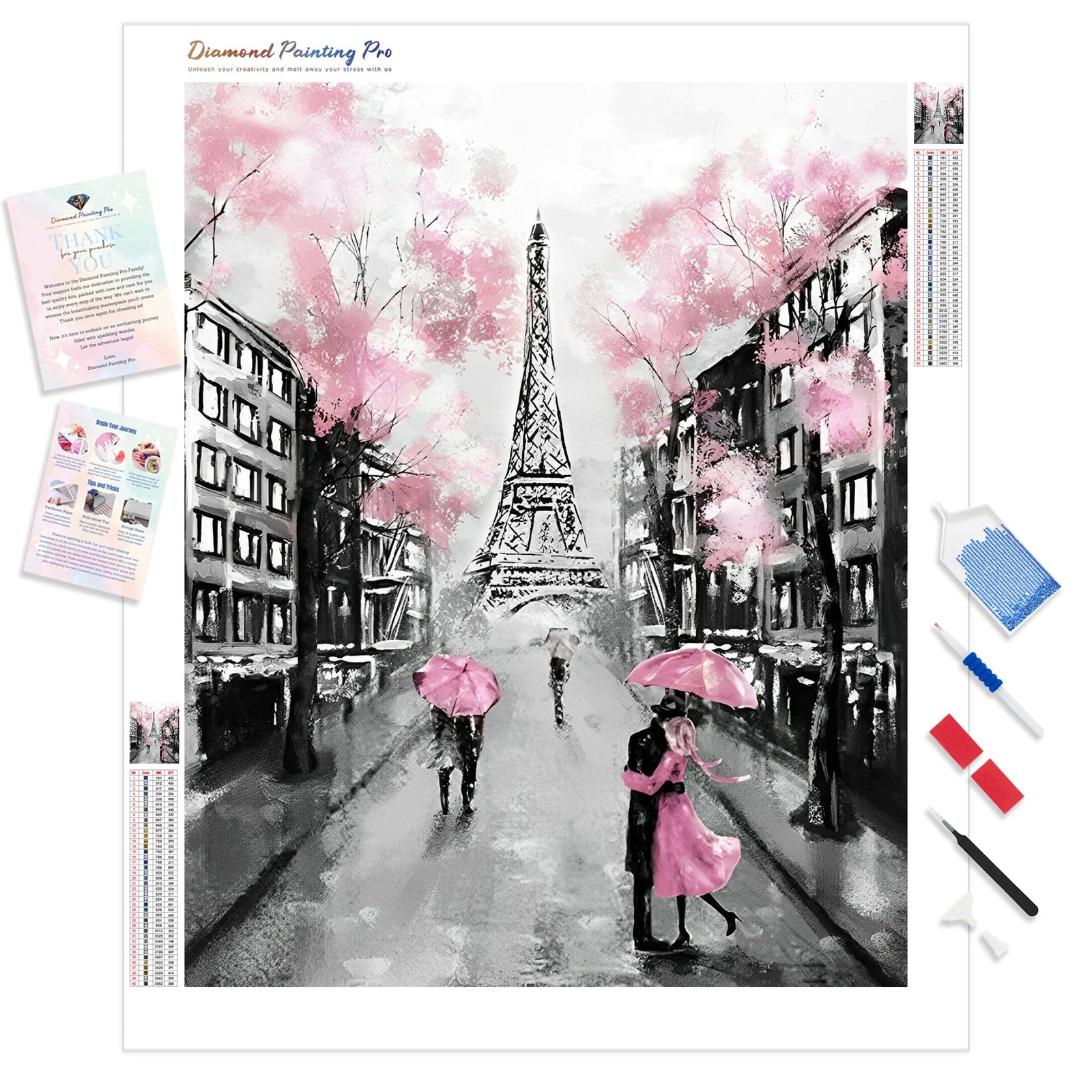 Eiffel Tower Romance | Diamond Painting Kit - Full Drill - Square or Round Diamonds with AB Drills Option