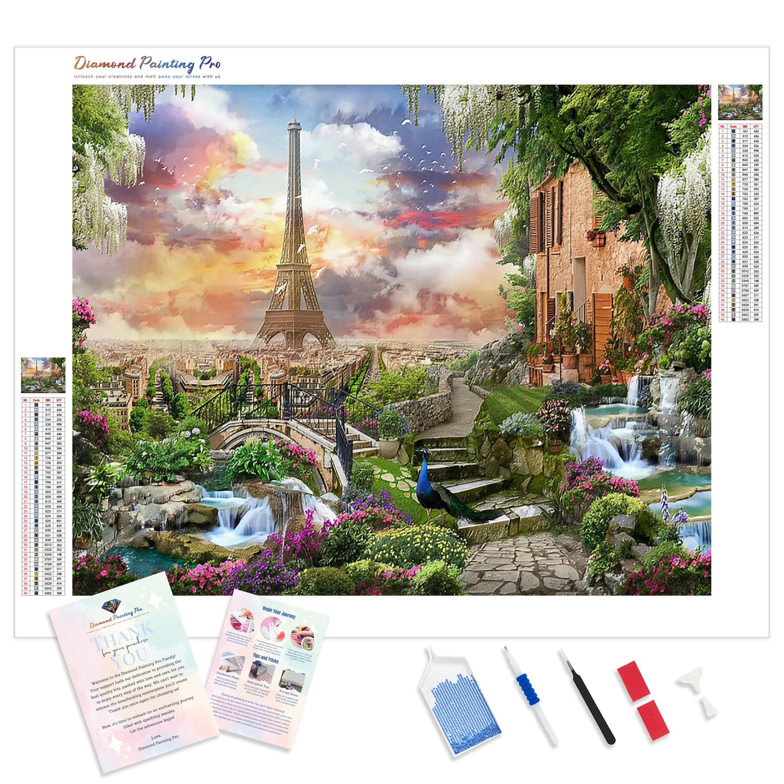 Eiffel Tower View | Diamond Painting Kit - Full Drill - Square or Round Diamonds with AB Drills Option