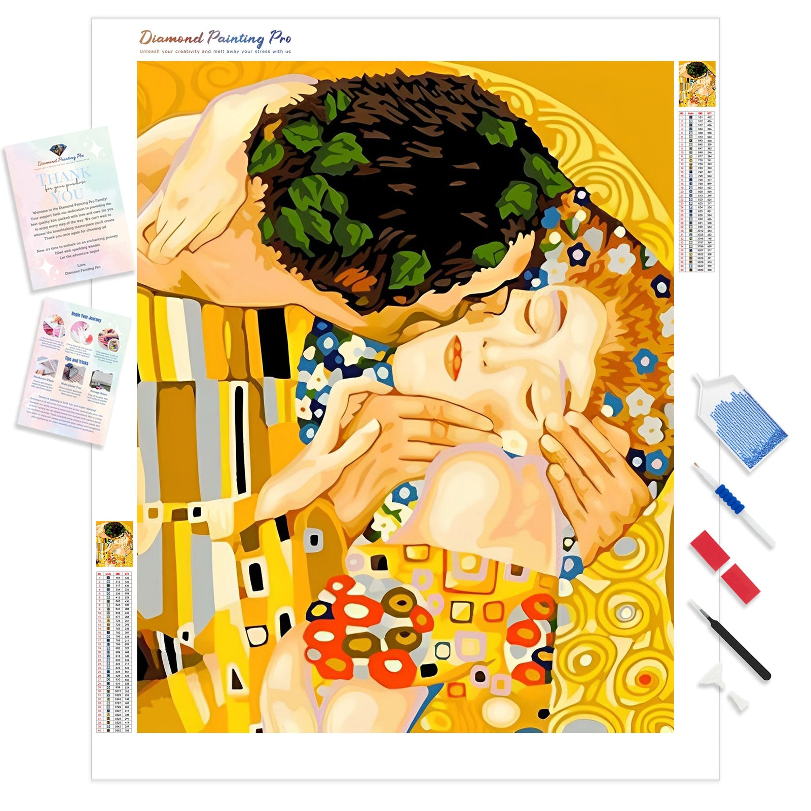 The Kiss - Klimt | Diamond Painting Kit - Full Drill - Square or Round Diamonds with AB Drills Option