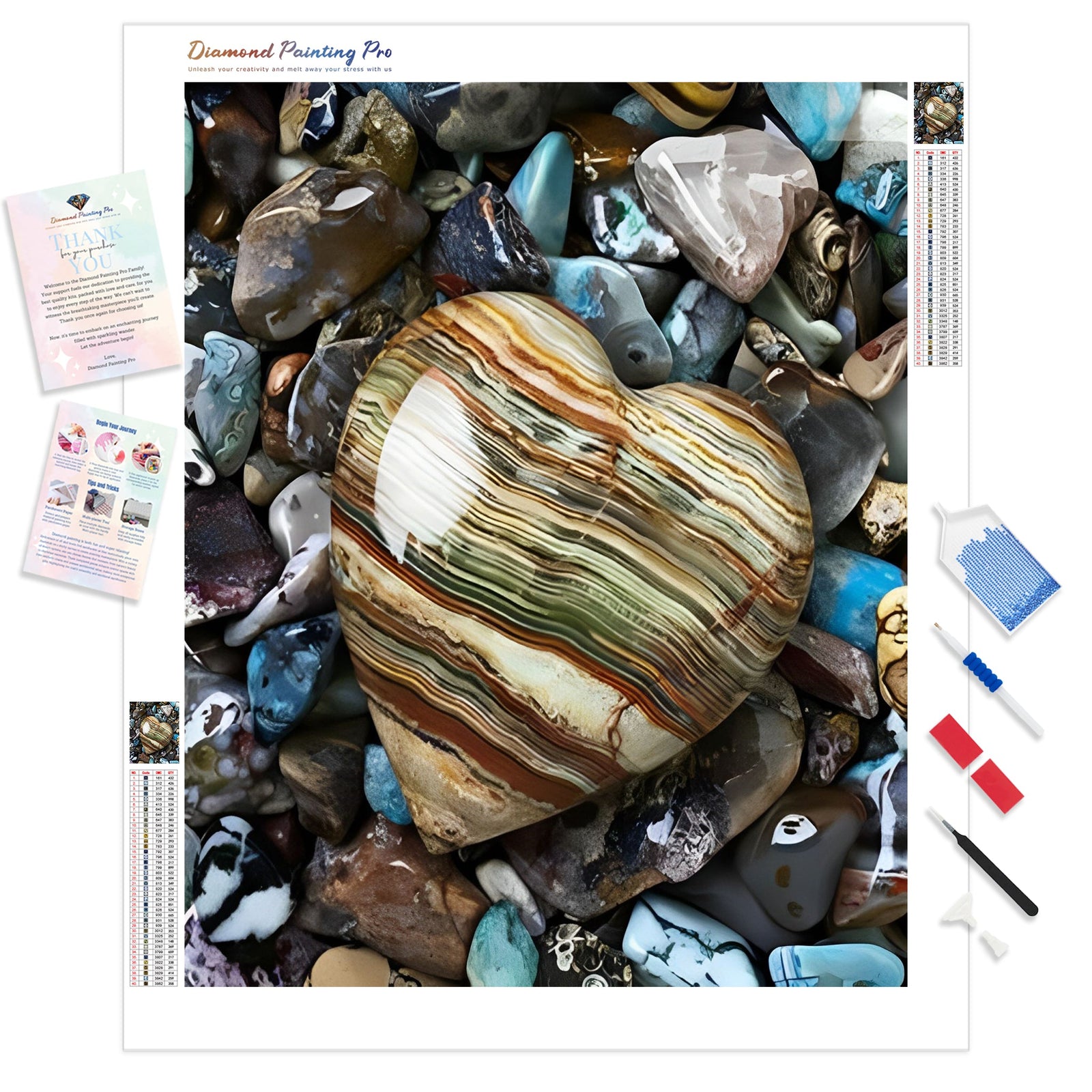 My Heart on the Beach | Diamond Painting Kit - Full Drill - Square or Round Diamonds with AB Drills Option