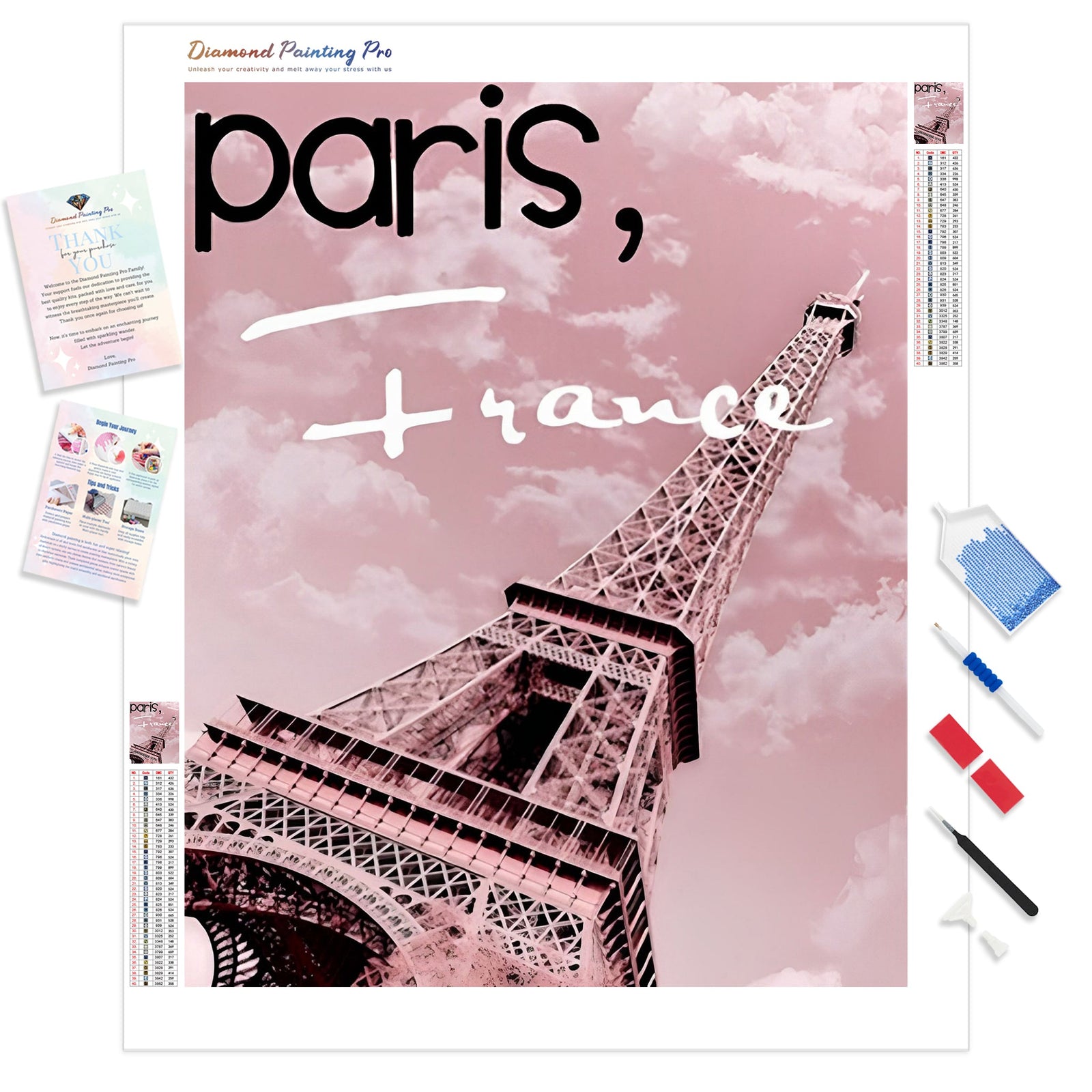 Paris Love | Diamond Painting Kit - Full Drill - Square or Round Diamonds with AB Drills Option