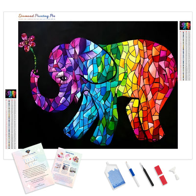 Stained Glass Elephant | Diamond Painting