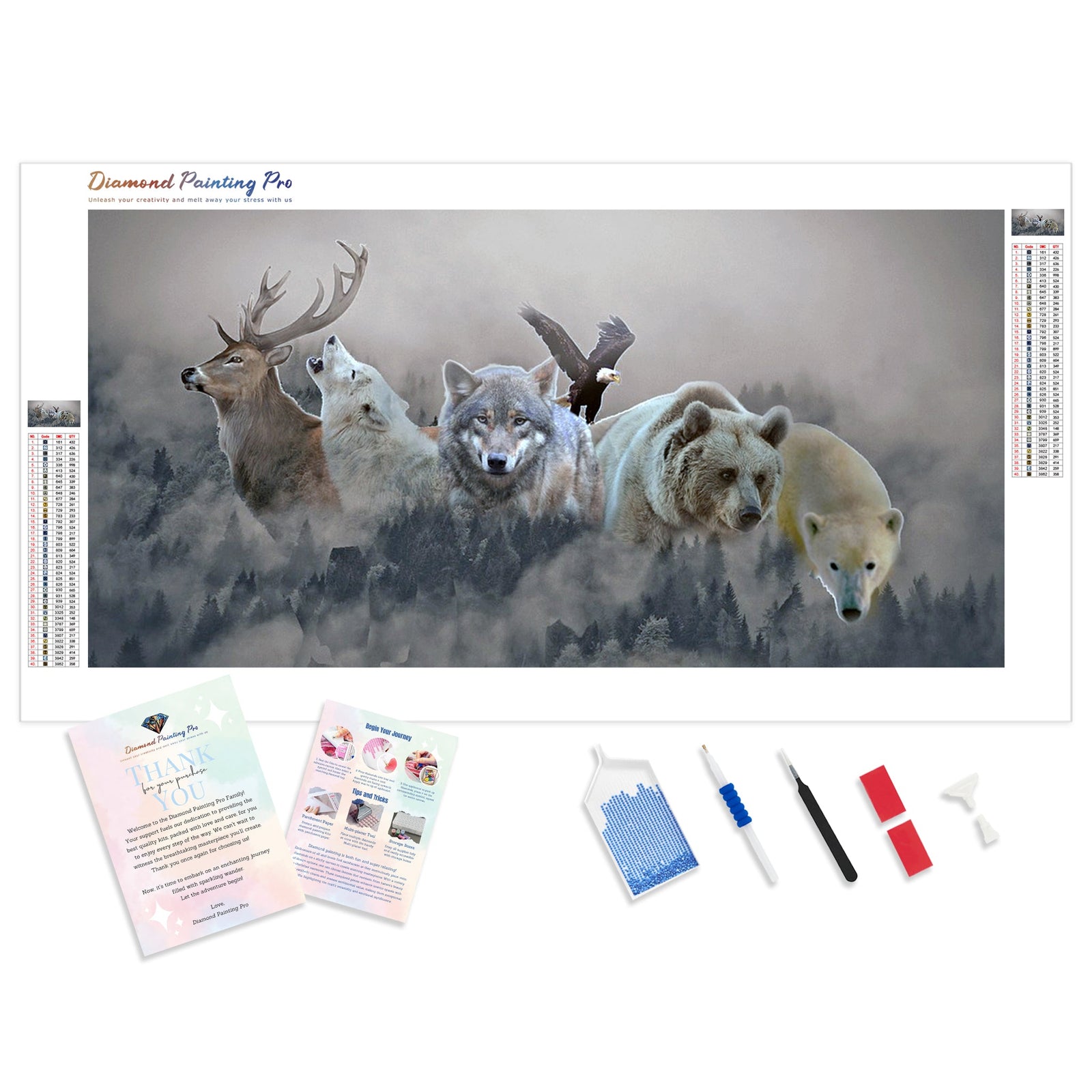 Bunch of Mammals | Diamond Painting Kit - Full Drill - Square or Round Diamonds with AB Drills Option