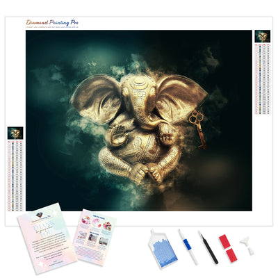 Pray to Ganesha | Diamond Painting Kit - Full Drill - Square or Round Diamonds with AB Drills Option