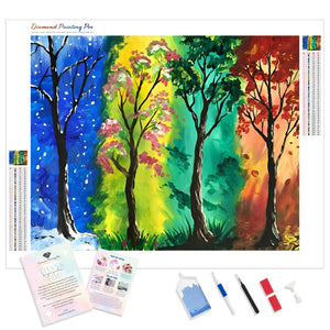 Four Seasons Colorful Tree | Diamond Painting