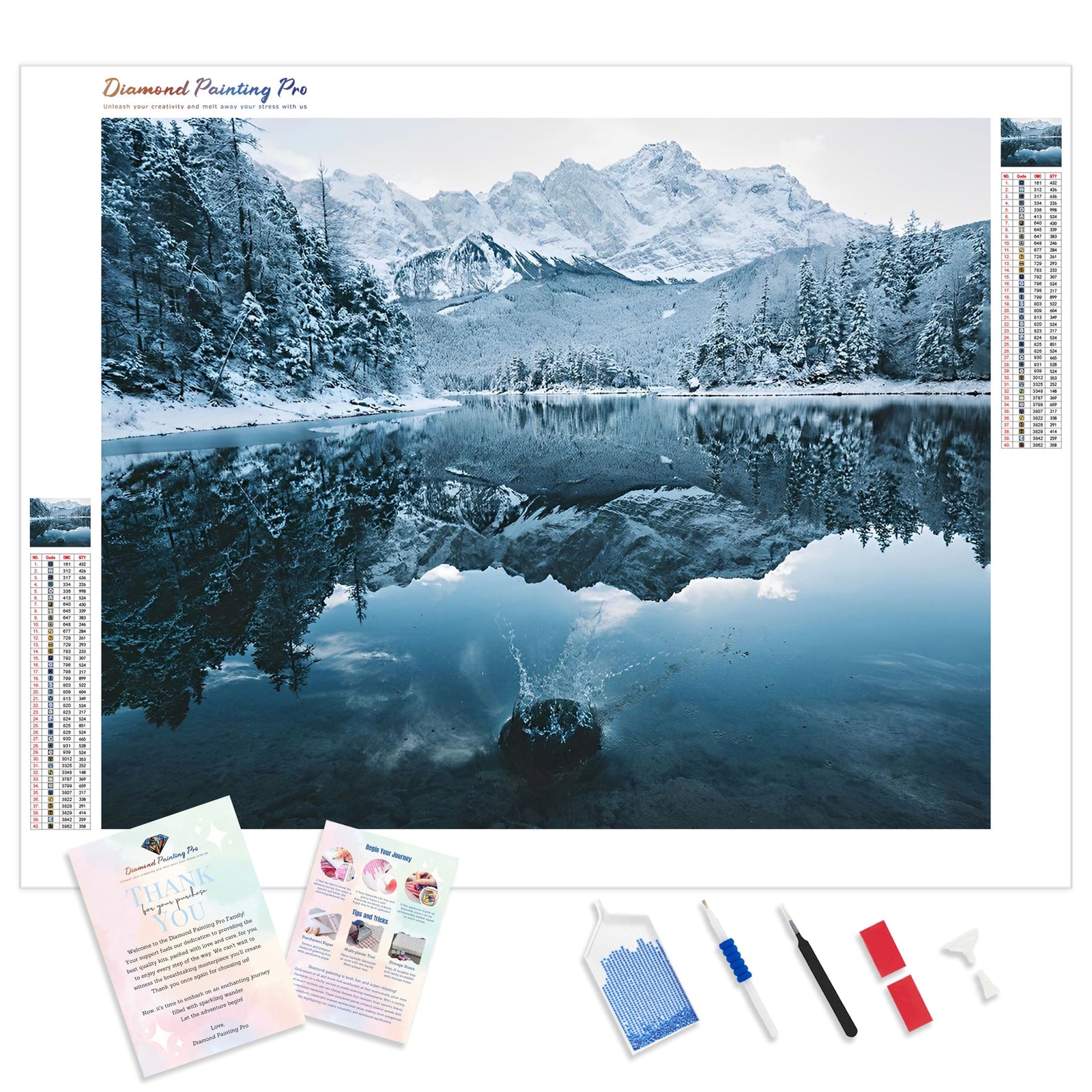 Winter Reflection | Diamond Painting Kit - Full Drill - Square or Round Diamonds with AB Drills Option