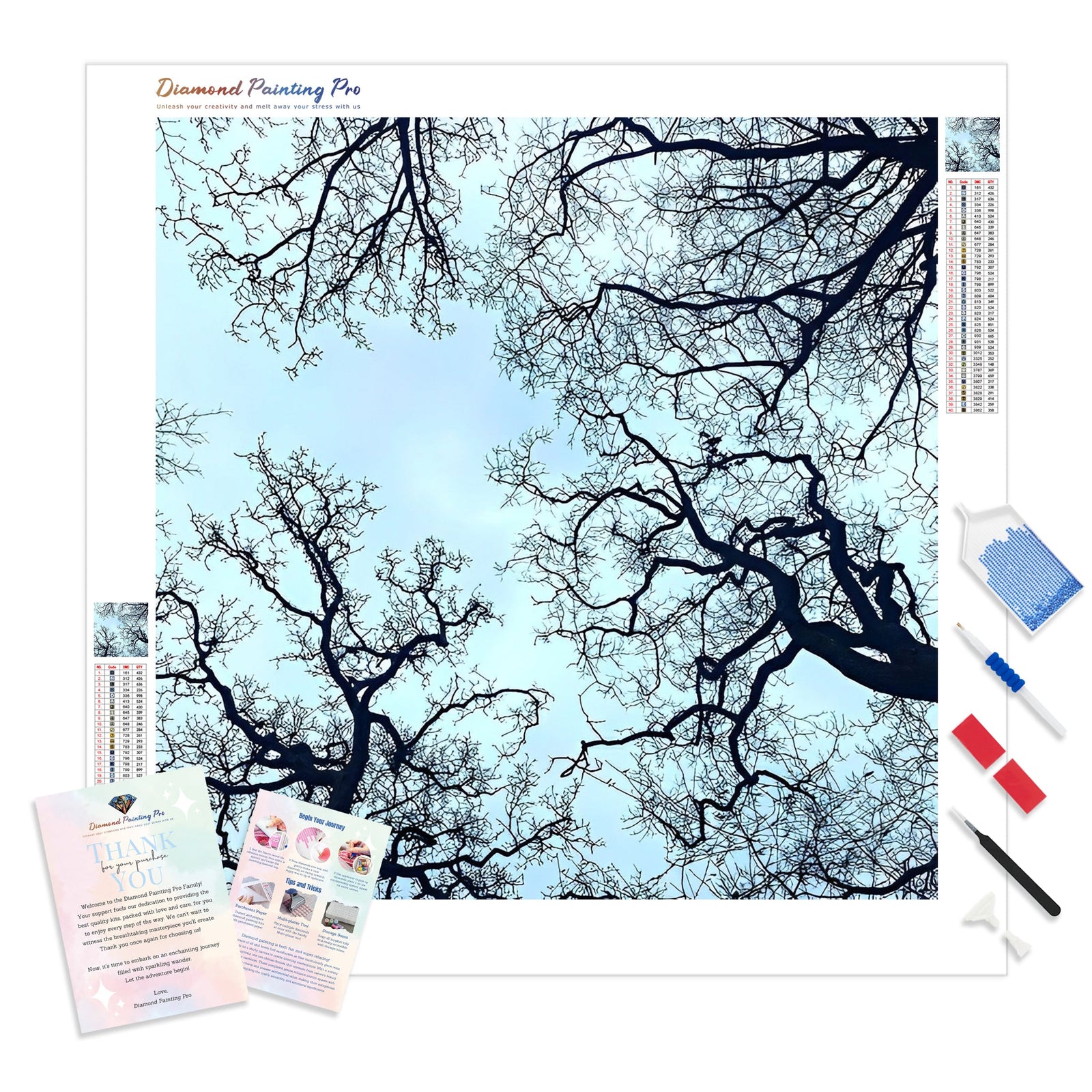 Tree Branches | Diamond Painting Kit - Full Drill - Square or Round Diamonds with AB Drills Option