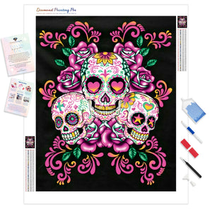 Floral Sugar Skull | Diamond Painting