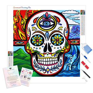 Four Seasons Sugar Skull | Diamond Painting