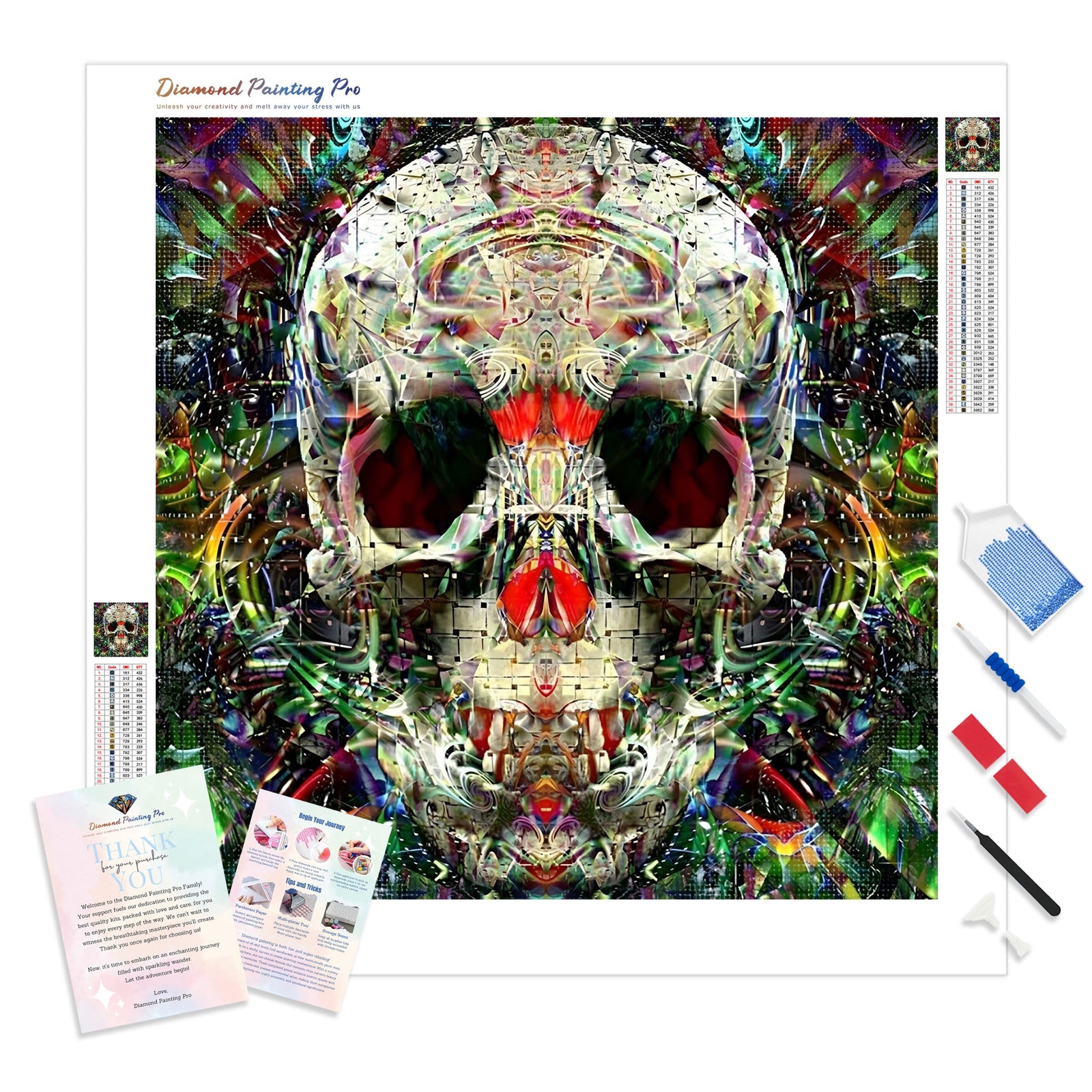 Skull Illusion | Diamond Painting Kit - Full Drill - Square or Round Diamonds with AB Drills Option