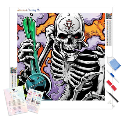 Skull and Smoke | Diamond Painting Kit - Full Drill - Square or Round Diamonds with AB Drills Option