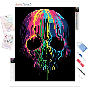 Color Drip Skull | Diamond Painting