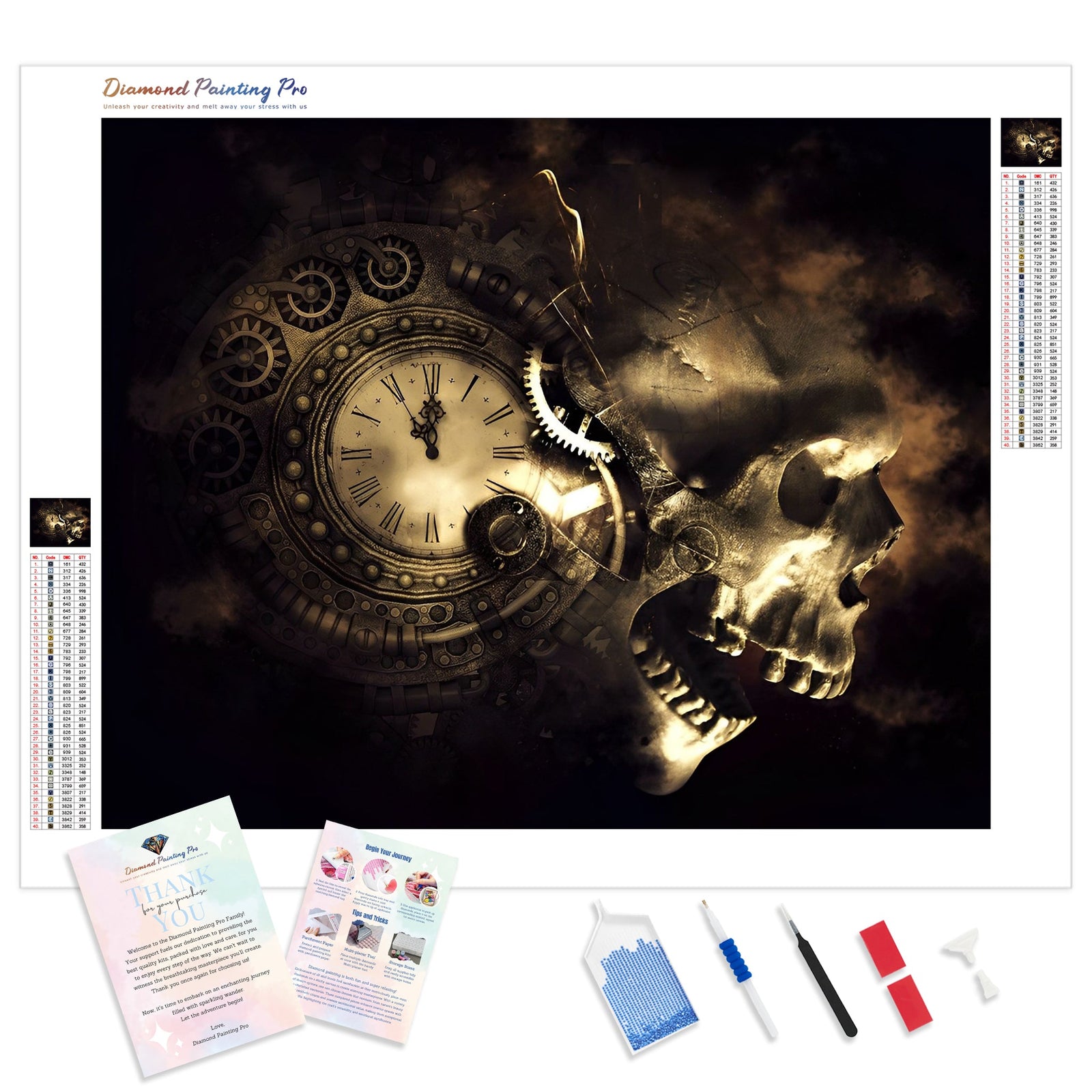 Skull's Race of Time | Diamond Painting Kit - Full Drill - Square or Round Diamonds with AB Drills Option