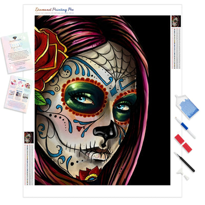 Sugar Skull Girl | Diamond Painting Kit - Full Drill - Square or Round Diamonds with AB Drills Option