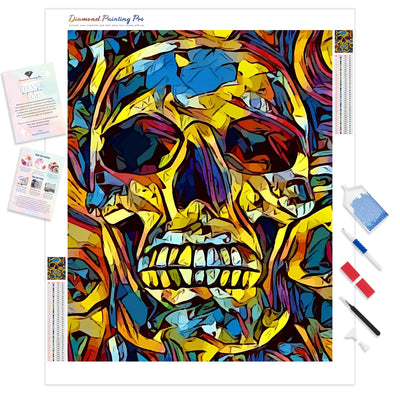 Abstract Rainbow Skull | Diamond Painting