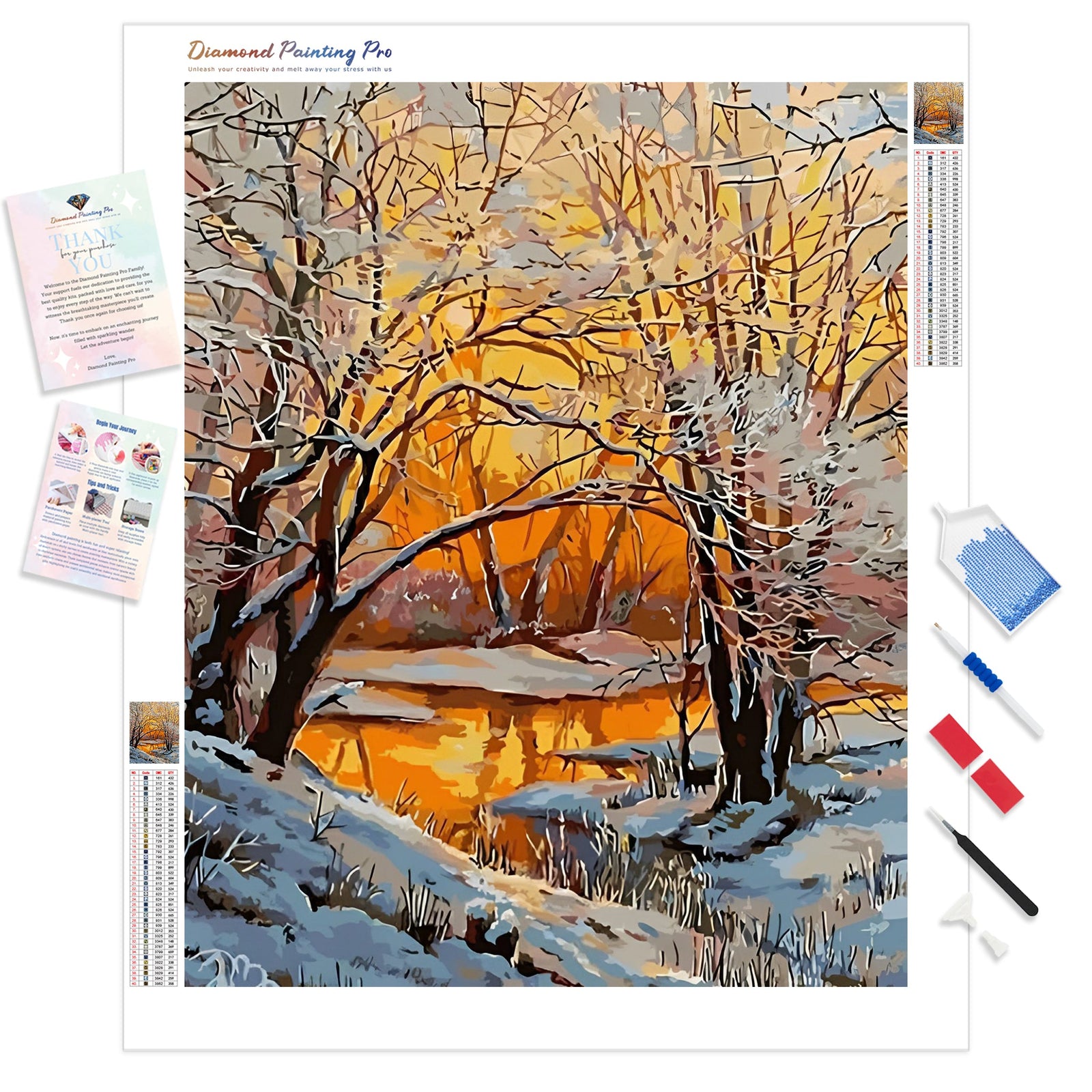 Snow Acrylic Modern | Diamond Painting Kit - Full Drill - Square or Round Diamonds with AB Drills Option