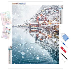 Village Winter Lake | Diamond Painting