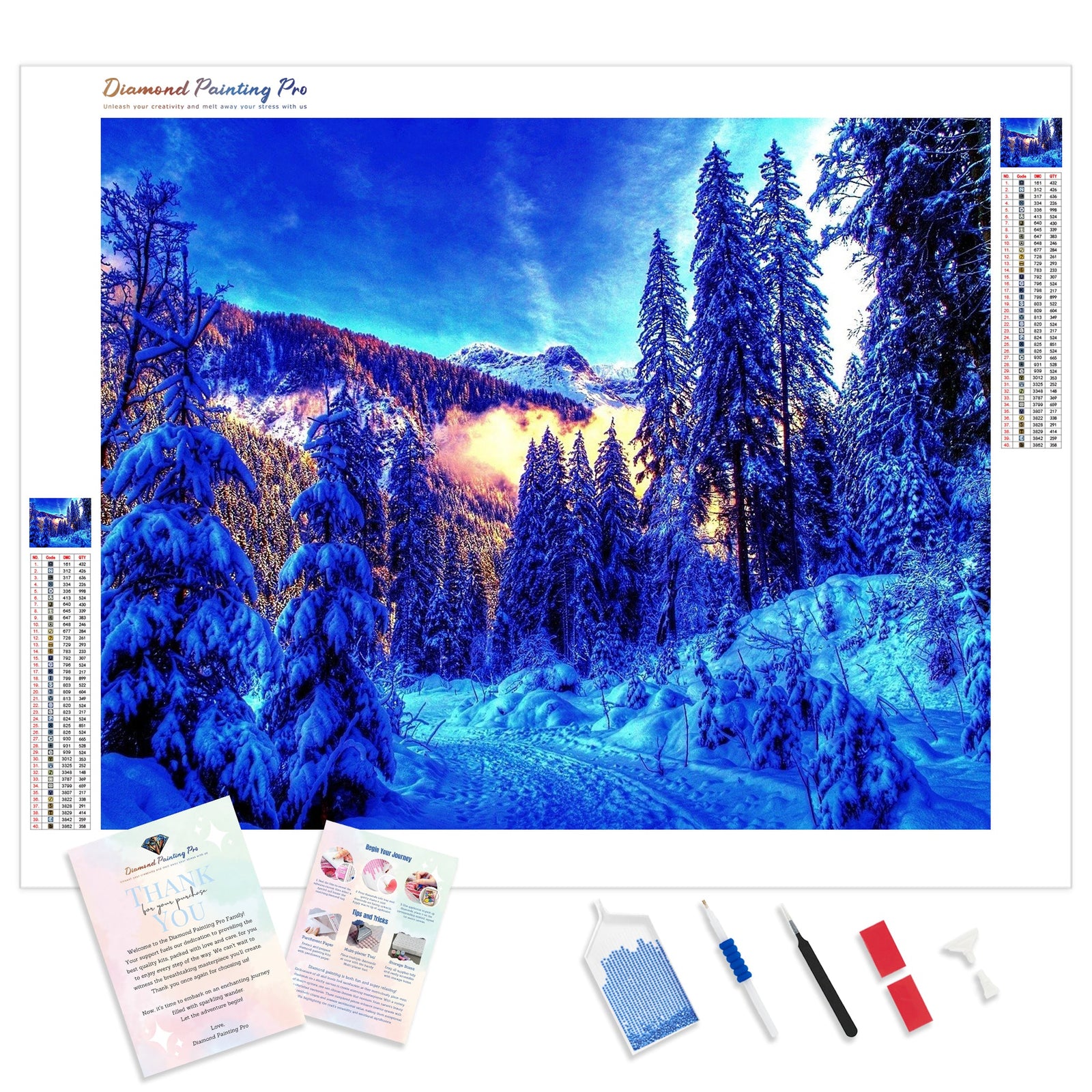 Freezing Forests | Diamond Painting Kit - Full Drill - Square or Round Diamonds with AB Drills Option