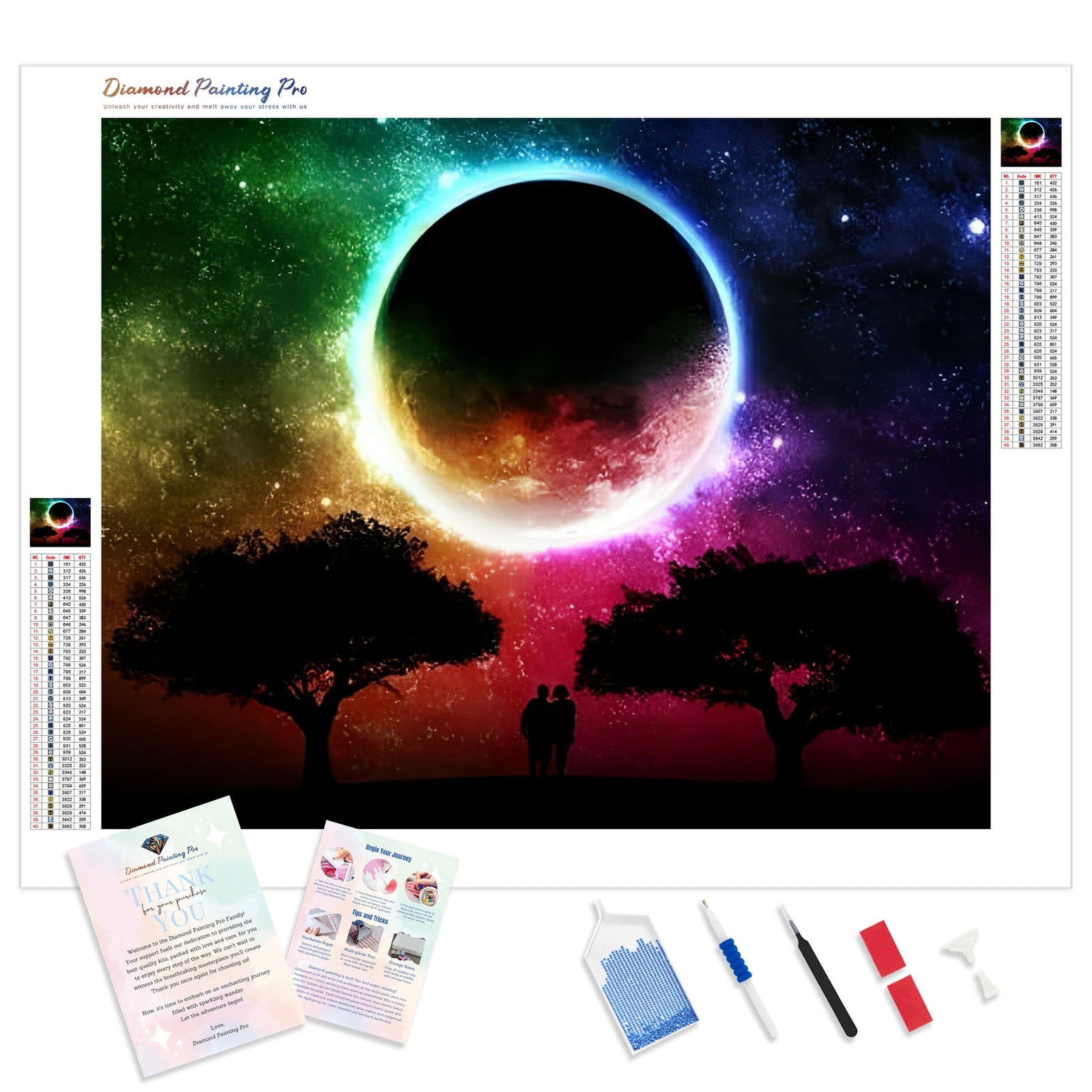 World's End Night Sky | Diamond Painting Kit - Full Drill - Square or Round Diamonds with AB Drills Option