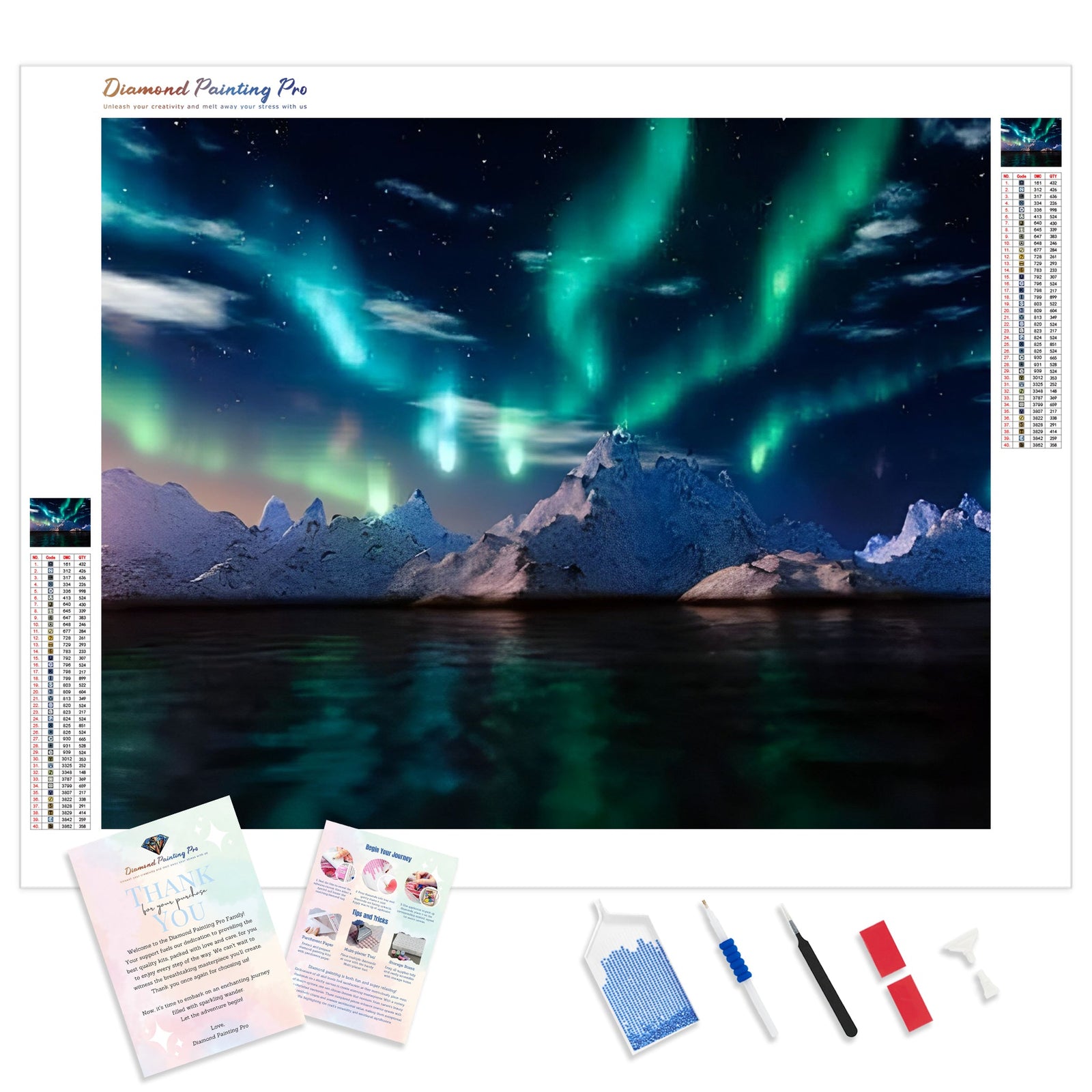 Northern Lights | Diamond Painting Kit - Full Drill - Square or Round Diamonds with AB Drills Option