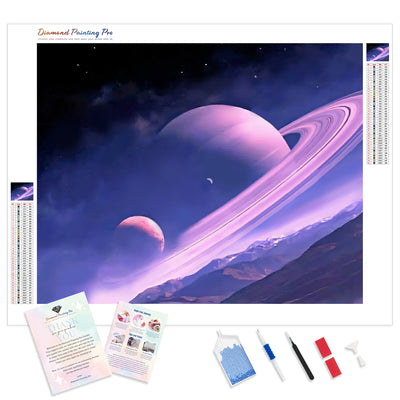 Purple Aesthetic Space | Diamond Painting Kit - Full Drill - Square or Round Diamonds with AB Drills Option