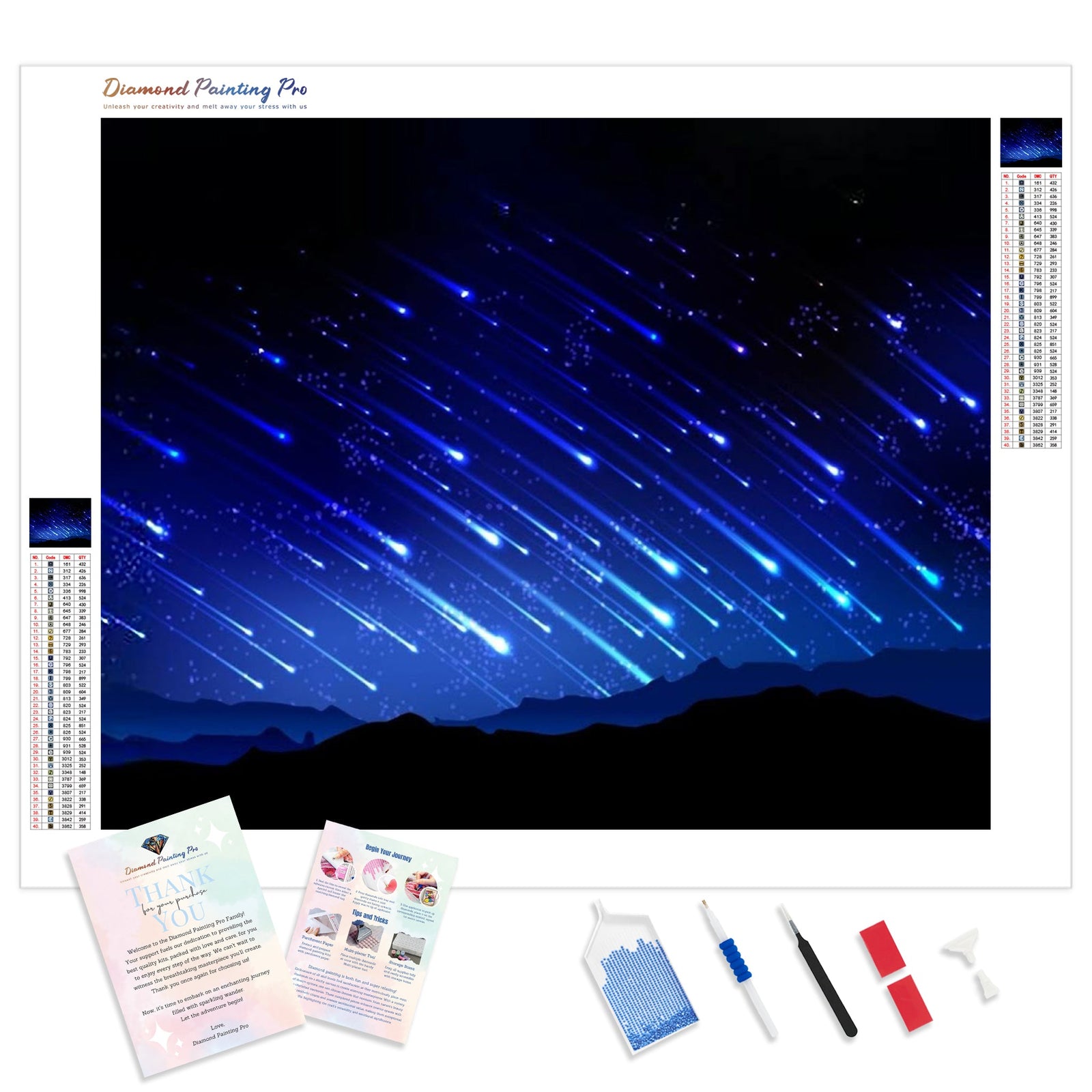 Meteor Rain | Diamond Painting Kit - Full Drill - Square or Round Diamonds with AB Drills Option