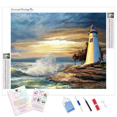 Sunset with Lighthouse | Diamond Painting