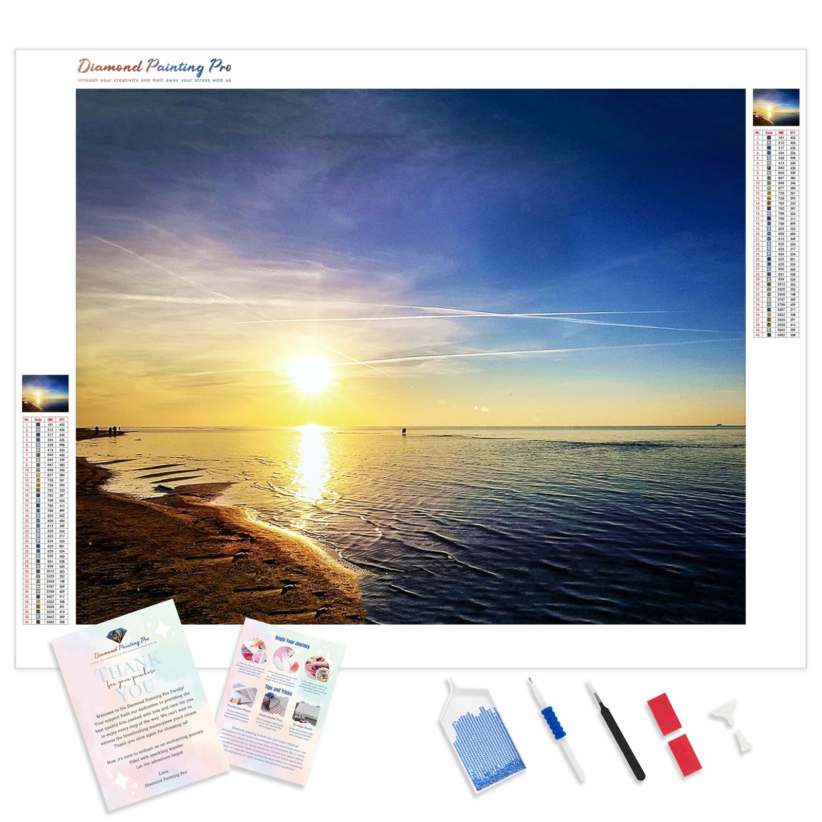 Amazing Sunset Beach | Diamond Painting Kit - Full Drill - Square or Round Diamonds with AB Drills Option