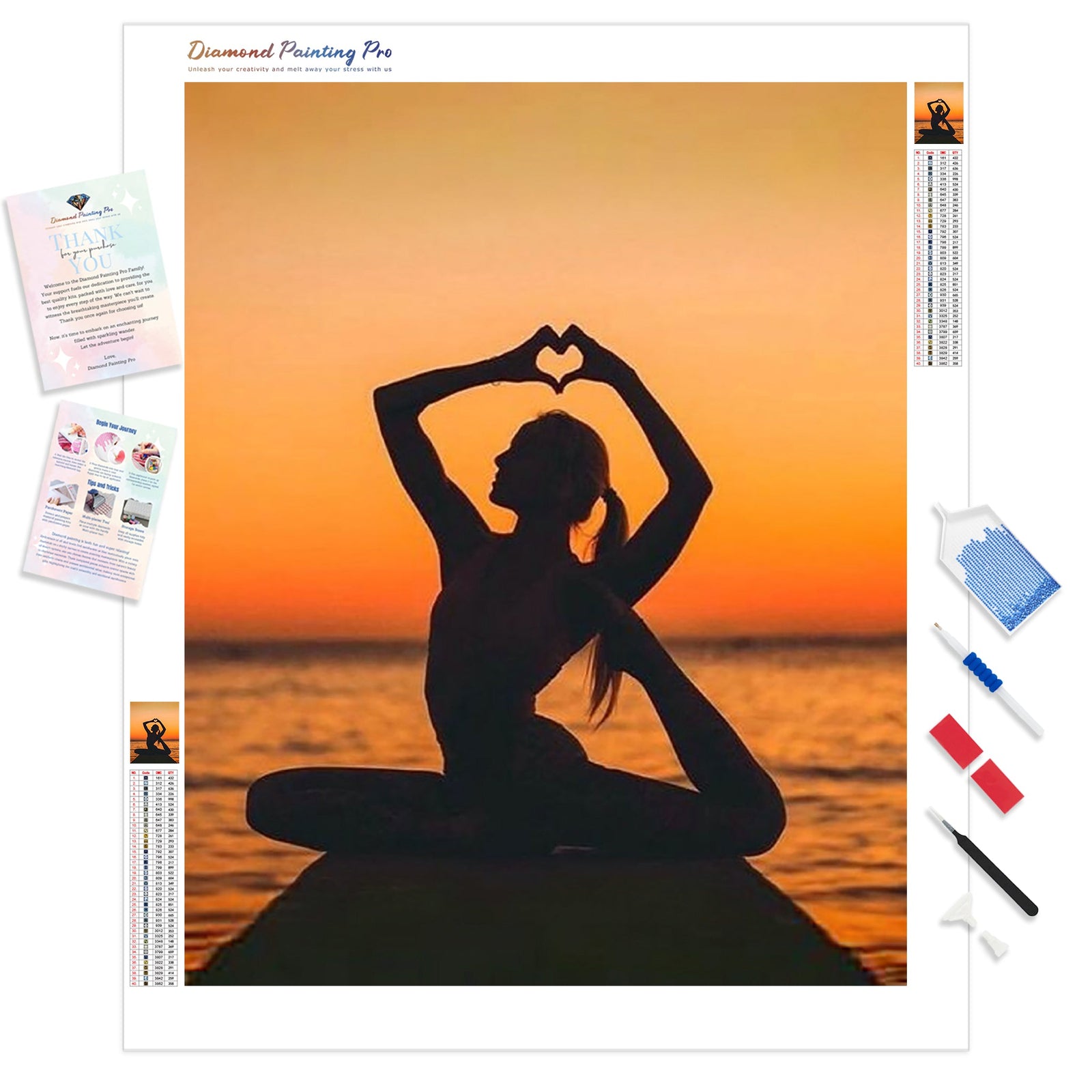 Silhouette of Yoga | Diamond Painting Kit - Full Drill - Square or Round Diamonds with AB Drills Option