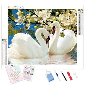 Swans and Flowers | Diamond Painting