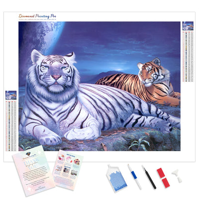 Tiger Duo | Diamond Painting Kit - Full Drill - Square or Round Diamonds with AB Drills Option