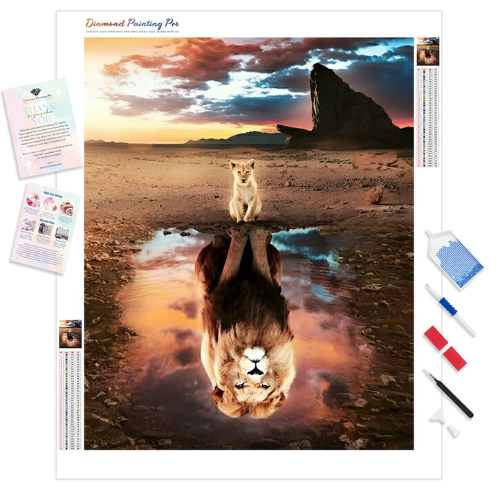 Lion Legacy Reflection | Diamond Painting