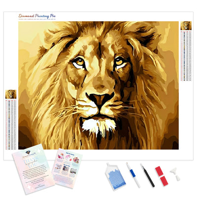 Lion | Diamond Painting Kit - Full Drill - Square or Round Diamonds with AB Drills Option