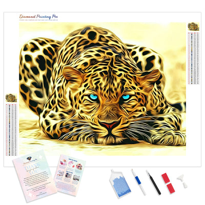 Cheetah's Stare | Diamond Painting Kit - Full Drill - Square or Round Diamonds with AB Drills Option