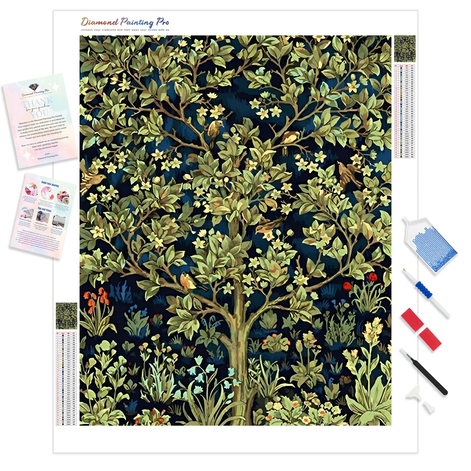 Tree of Life | Diamond Painting Kit - Full Drill - Square or Round Diamonds with AB Drills Option