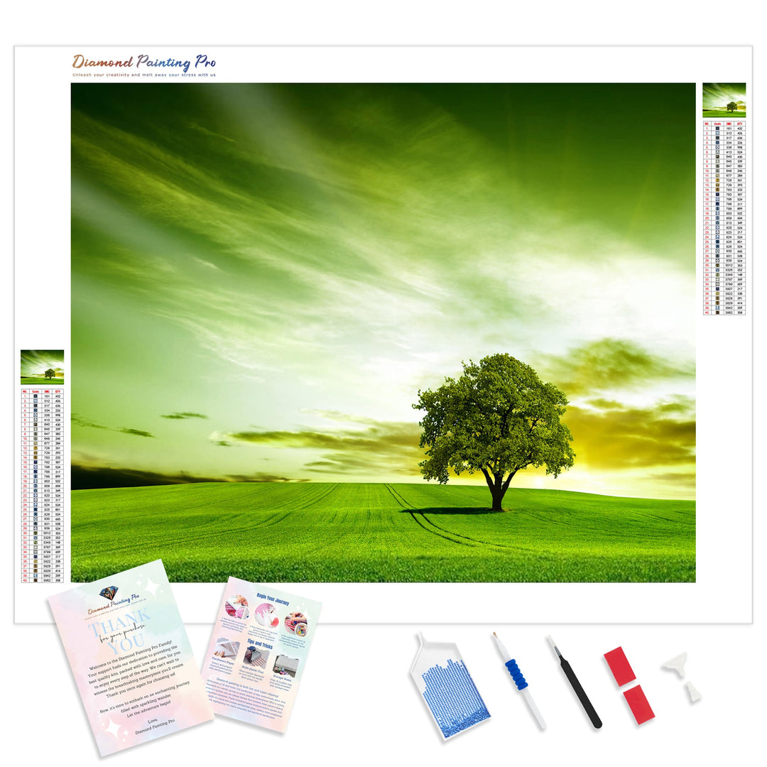 Green Prairie | Diamond Painting Kit - Full Drill - Square or Round Diamonds with AB Drills Option