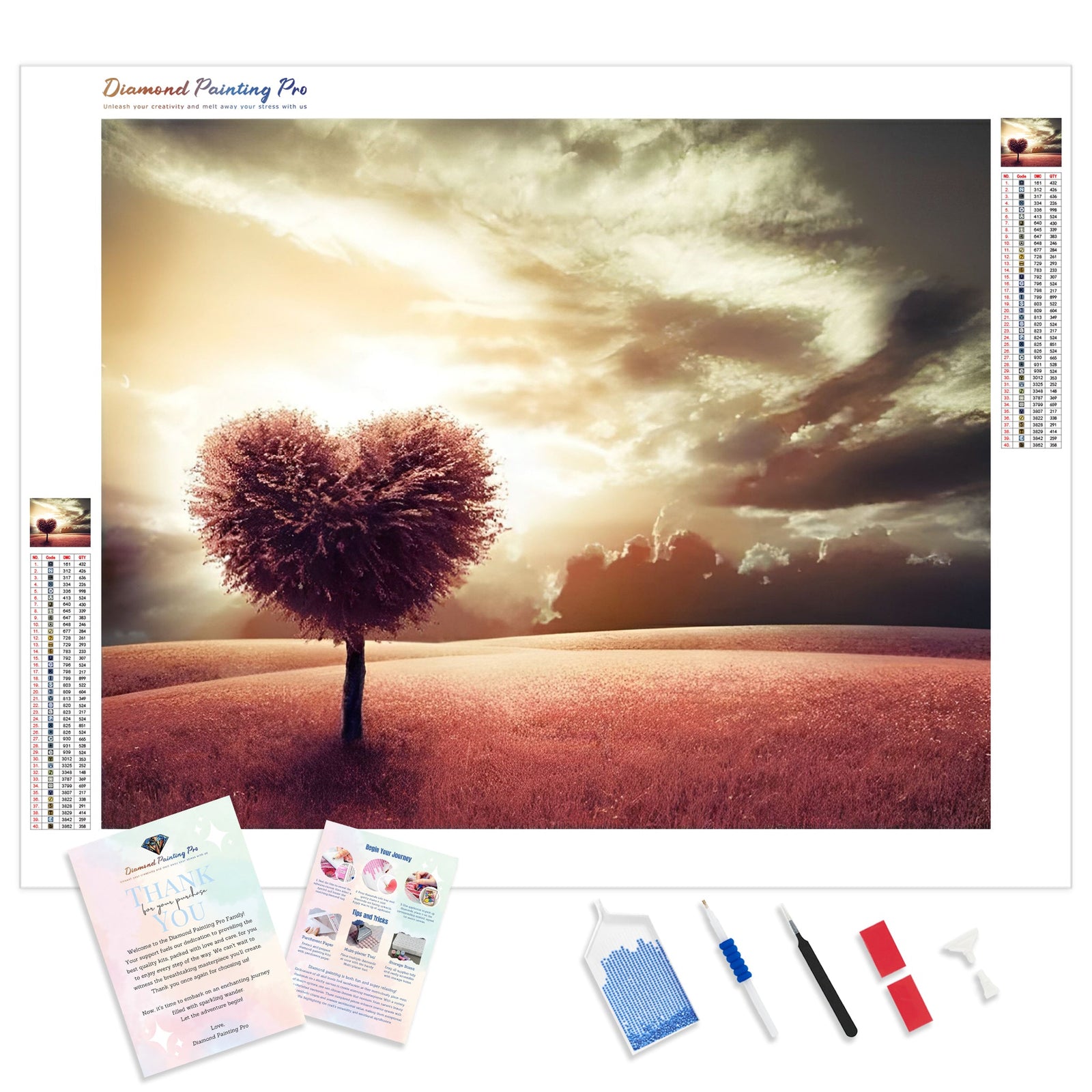 Loving Tree Sunrise | Diamond Painting Kit - Full Drill - Square or Round Diamonds with AB Drills Option