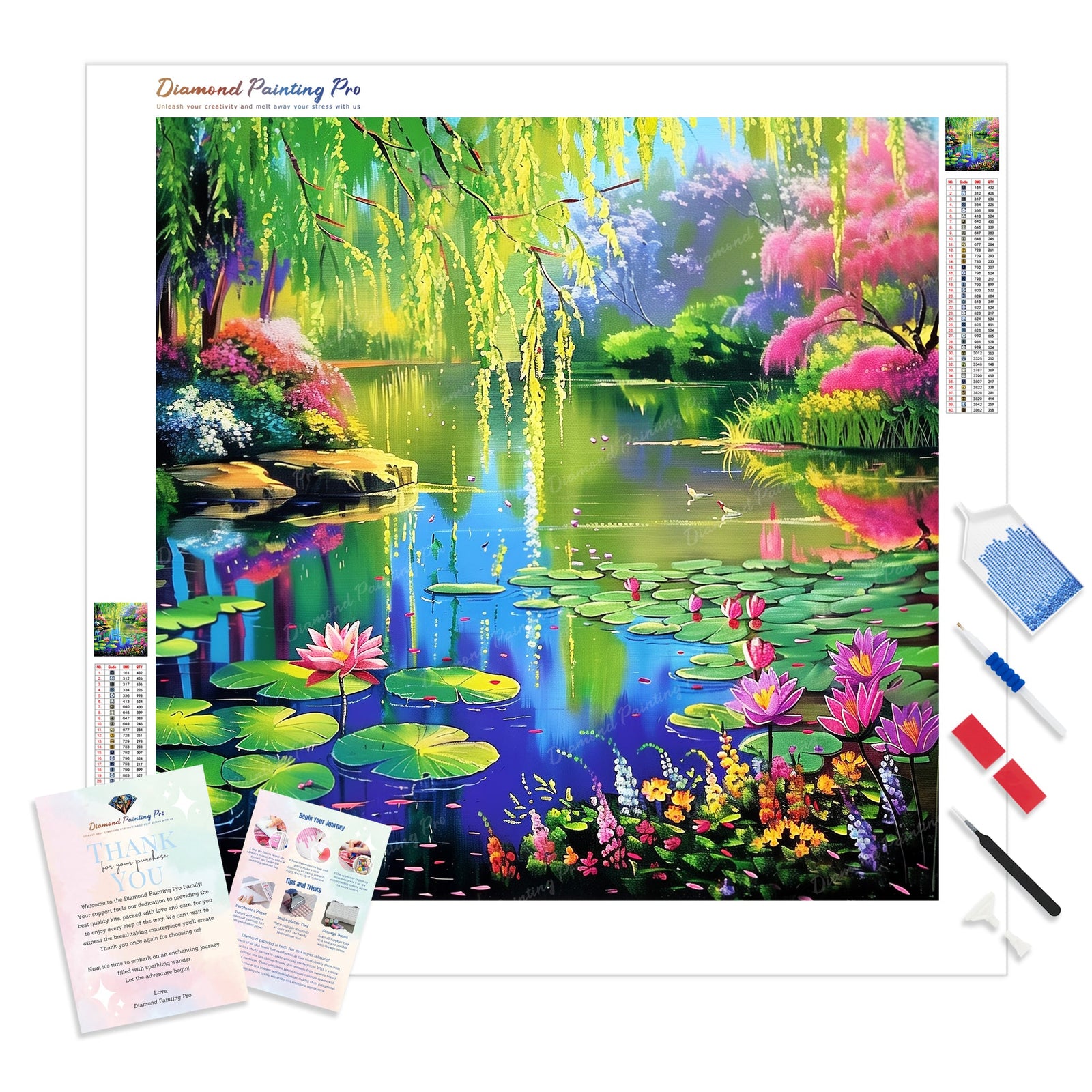 Cherry Blossom Creek | Diamond Painting Kit - Full Drill - Square or Round Diamonds with AB Drills Option