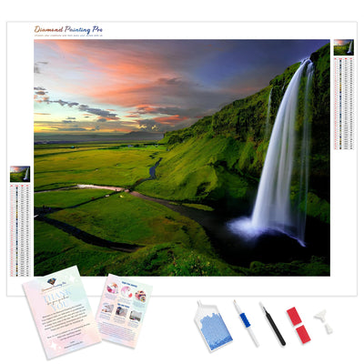 Waterfall Scene | Diamond Painting Kit - Full Drill - Square or Round Diamonds with AB Drills Option