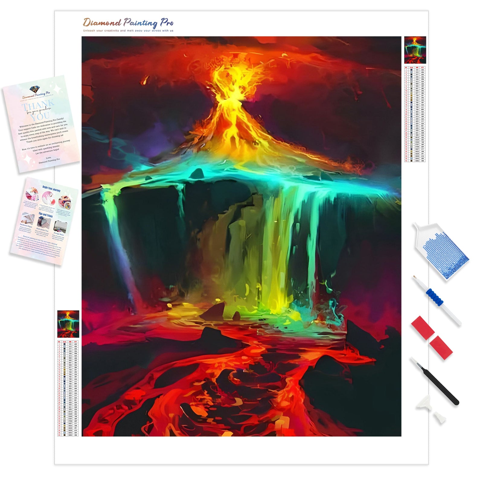 Rainbow Lava | Diamond Painting Kit - Full Drill - Square or Round Diamonds with AB Drills Option