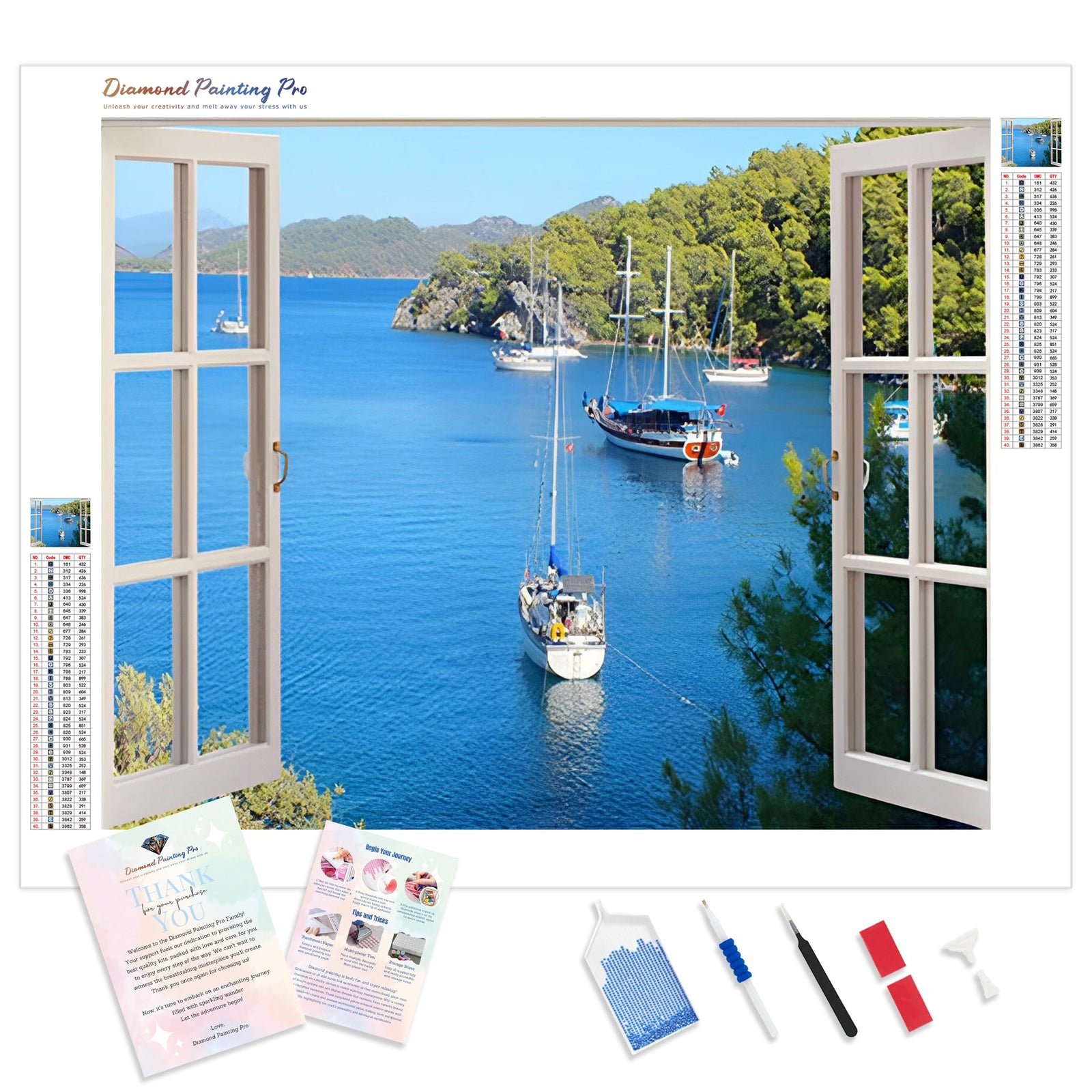 Window Scene | Diamond Painting Kit - Full Drill - Square or Round Diamonds with AB Drills Option