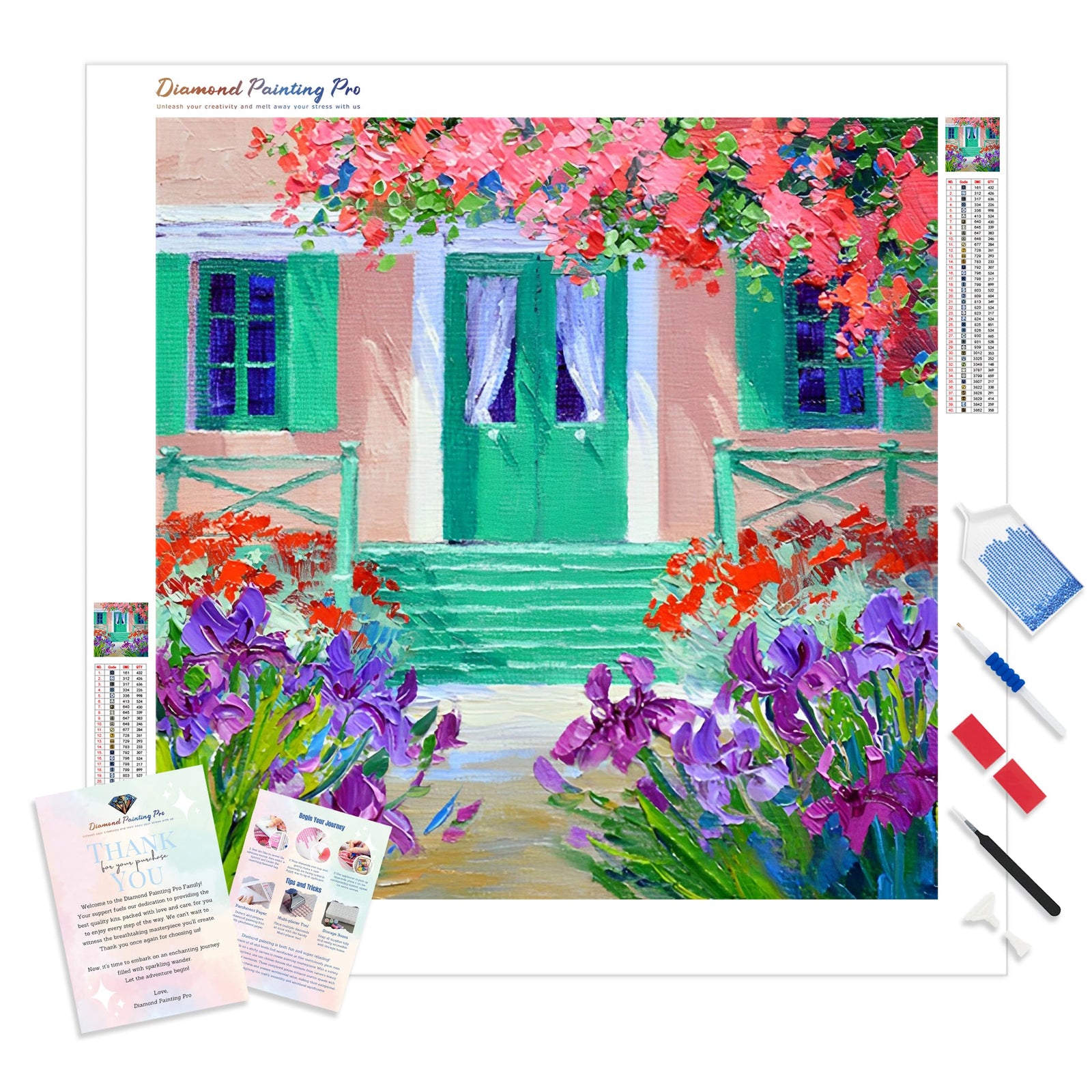 Green Windows | Diamond Painting Kit - Full Drill - Square or Round Diamonds with AB Drills Option