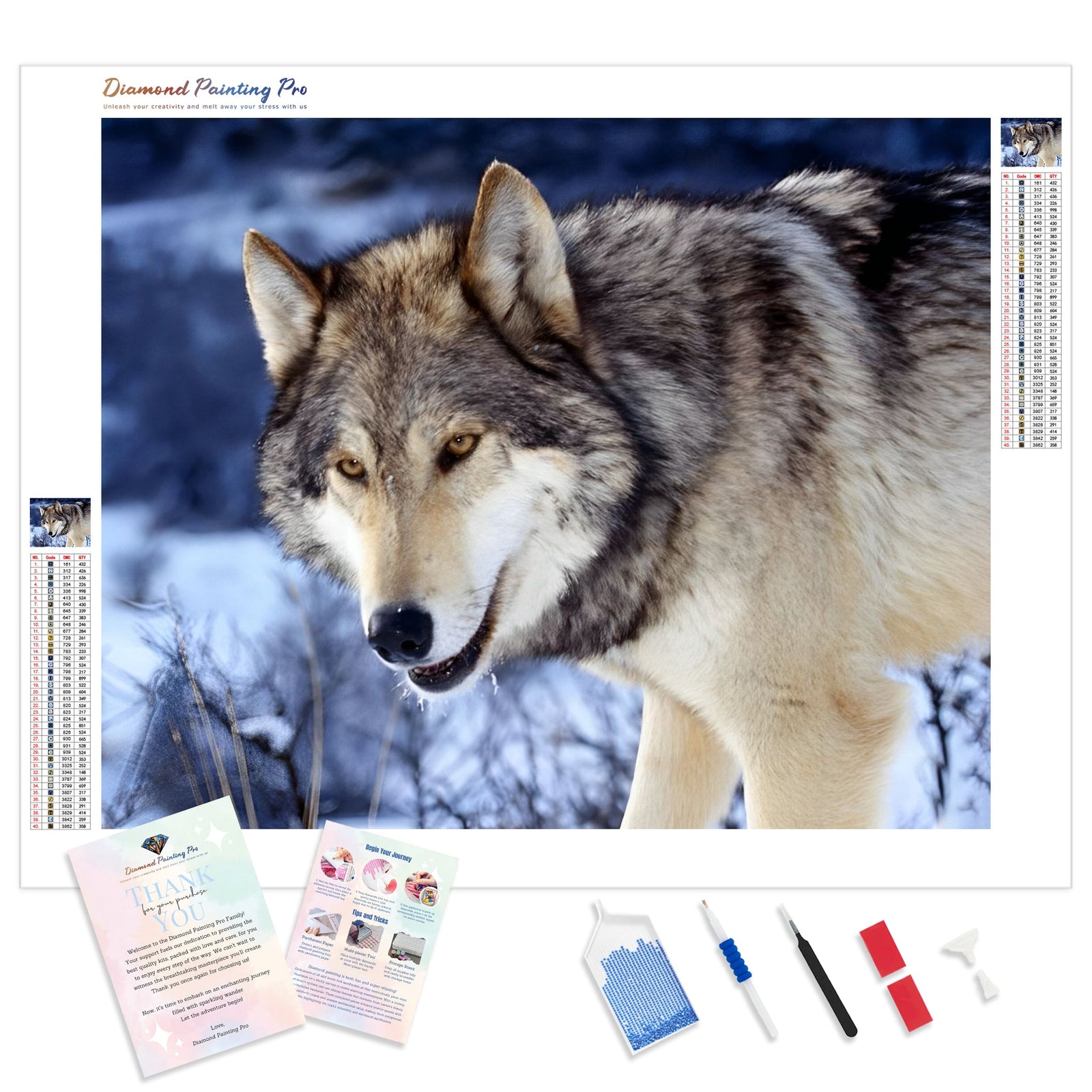 Lonely Wolf | Diamond Painting Kit - Full Drill - Square or Round Diamonds with AB Drills Option