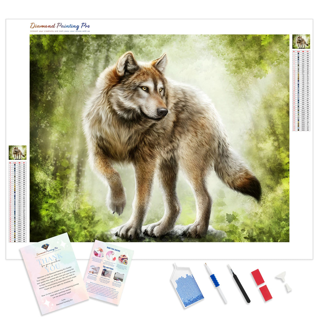 The Forest Wolf | Diamond Painting Kit - Full Drill - Square or Round Diamonds with AB Drills Option