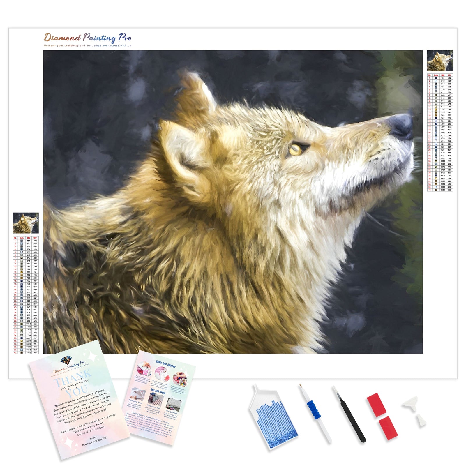 Wolf Stares | Diamond Painting Kit - Full Drill - Square or Round Diamonds with AB Drills Option