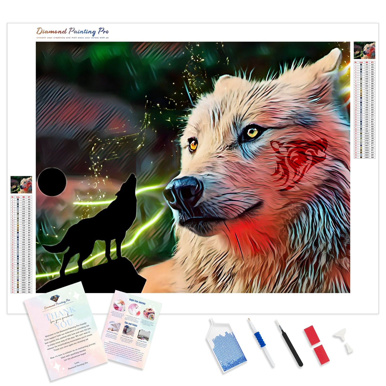 Wolf King | Diamond Painting Kit - Full Drill - Square or Round Diamonds with AB Drills Option